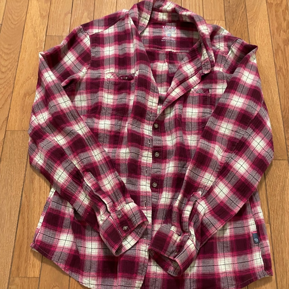Pink white plaid shirt
